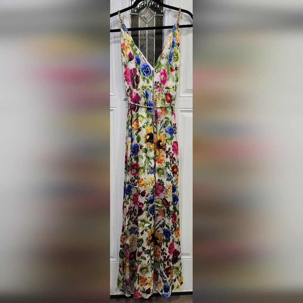 Alice + Olivia Samantha Floral Surplice Maxi Dress Women's Size 6 - Picture 8 of 11